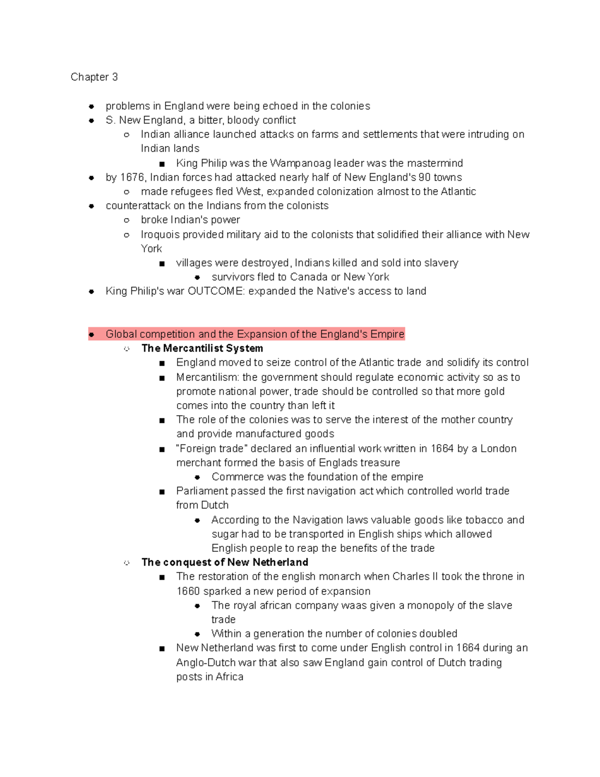 Chapter 3 Foner Outline - Chapter 3 Problems In England Were Being ...