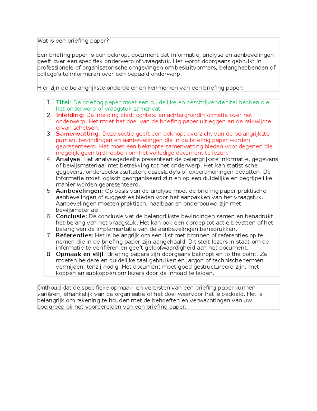 Briefing Paper Opdracht Uitgelegd - Wat Is Een Briefing Paper? Een ...