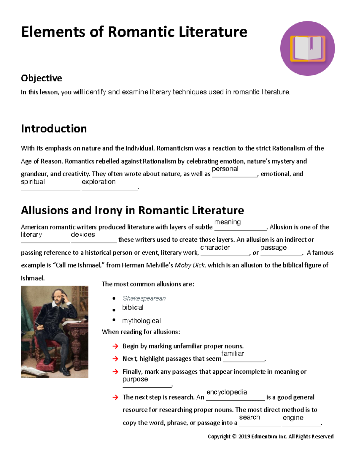 guided-notes-elements-of-romantic-literature-elements-of-romantic