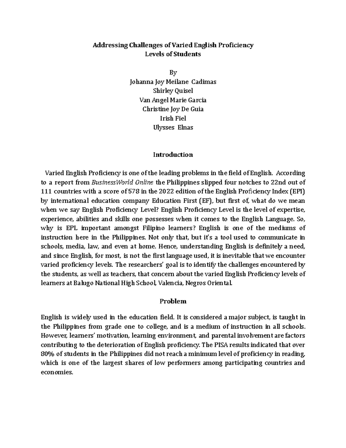 Concept Paper - it is our research - Addressing Challenges of Varied ...