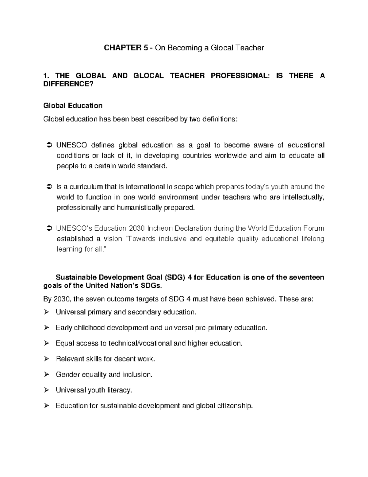 On Becoming A Glocal Teacher THE GLOBAL AND GLOCAL TEACHER PROFESSIONAL IS THERE A DIFFERENCE 