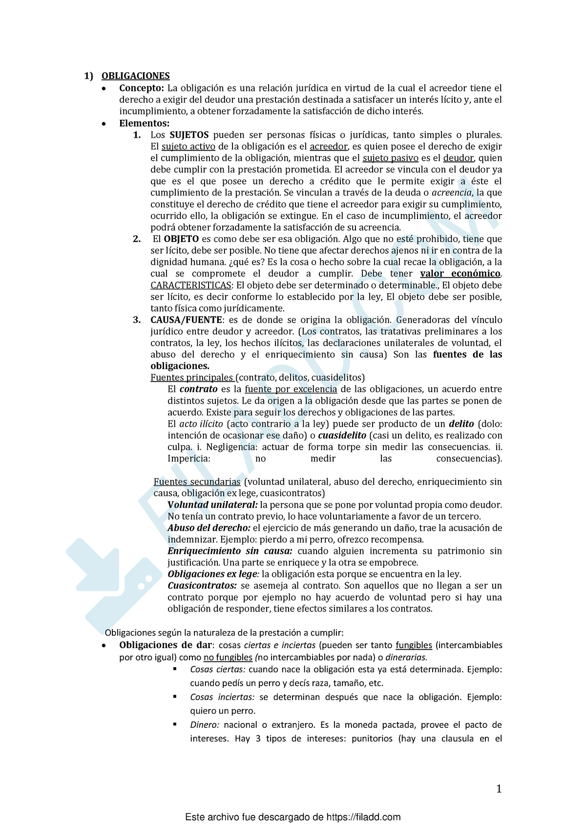 1er Parcial Obligaciones Y Contratos Año 2021 1 1 Obligaciones Concepto La Obligación 6140