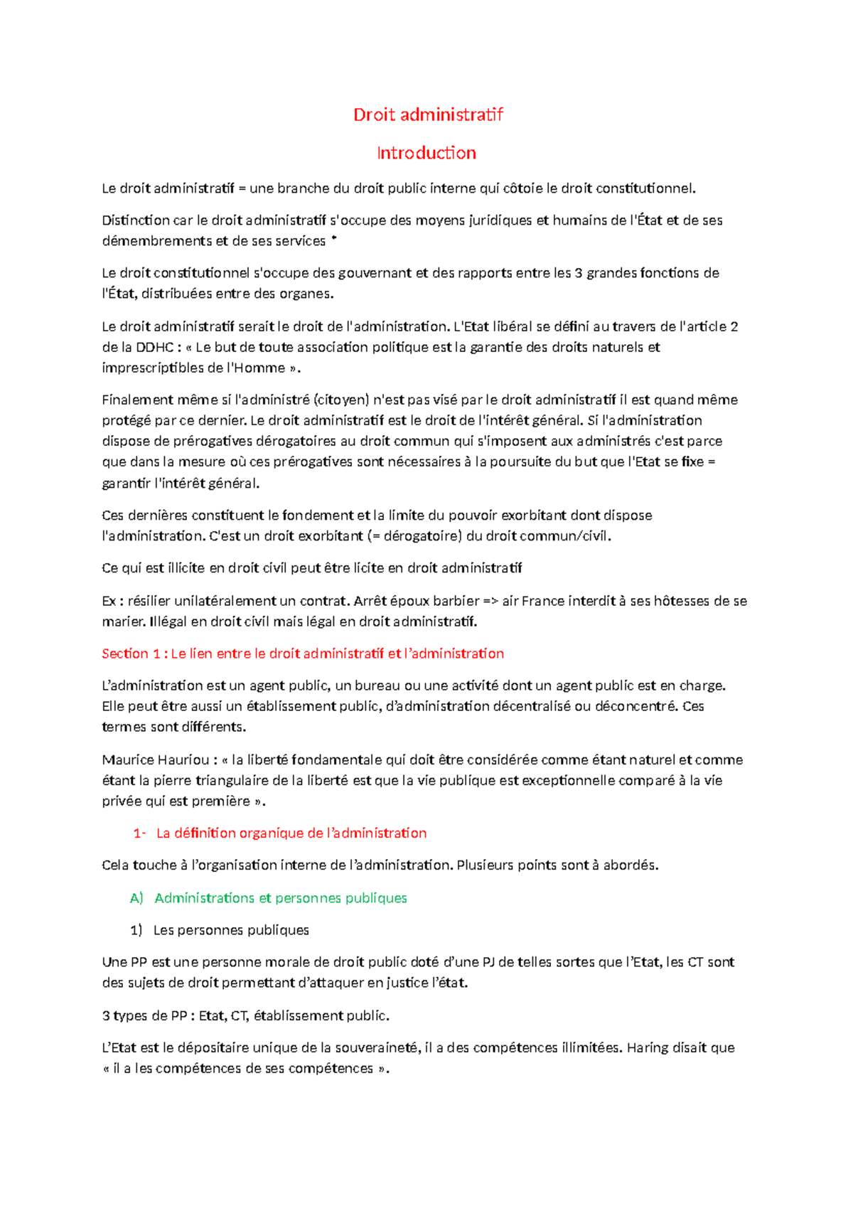 Introduction - cour - Droit administratif Introduction Le droit ...