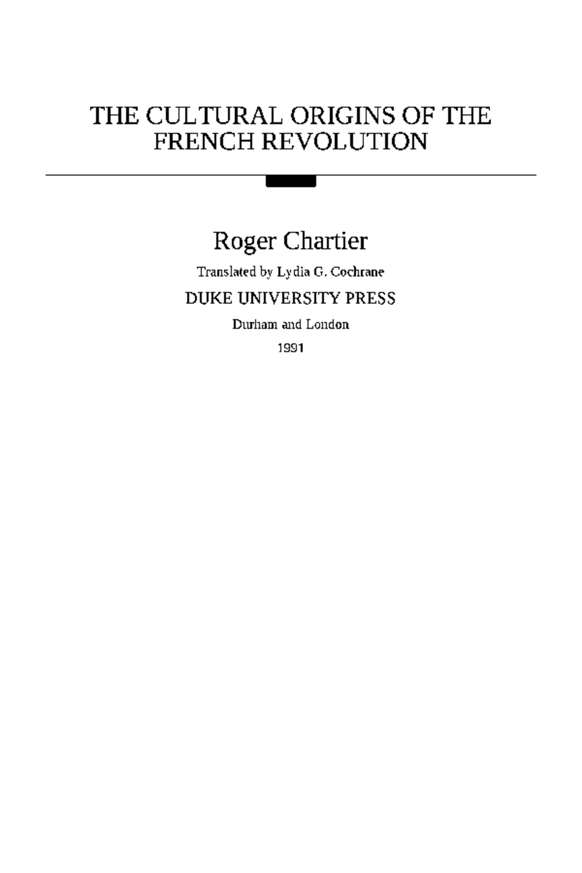 (9) The Cultural Origins of the French Revolution - History of Modern ...
