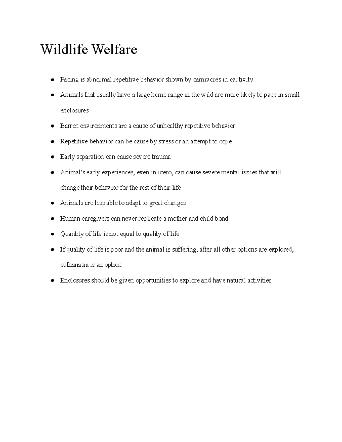 Wildlife Welfare Wildlife Welfare Pacing Is Abnormal Repetitive