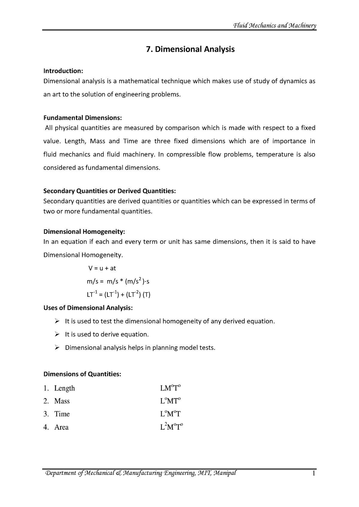 dimensional analysis literature review