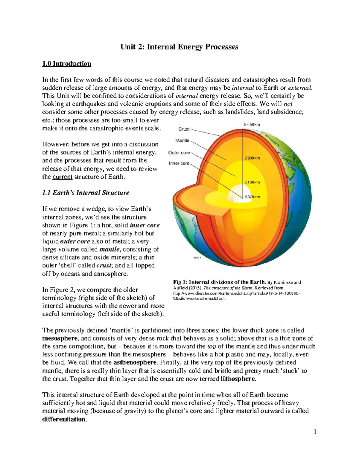 Intro Internal Energy - Lecture notes - Unit 2: Internal Energy ...