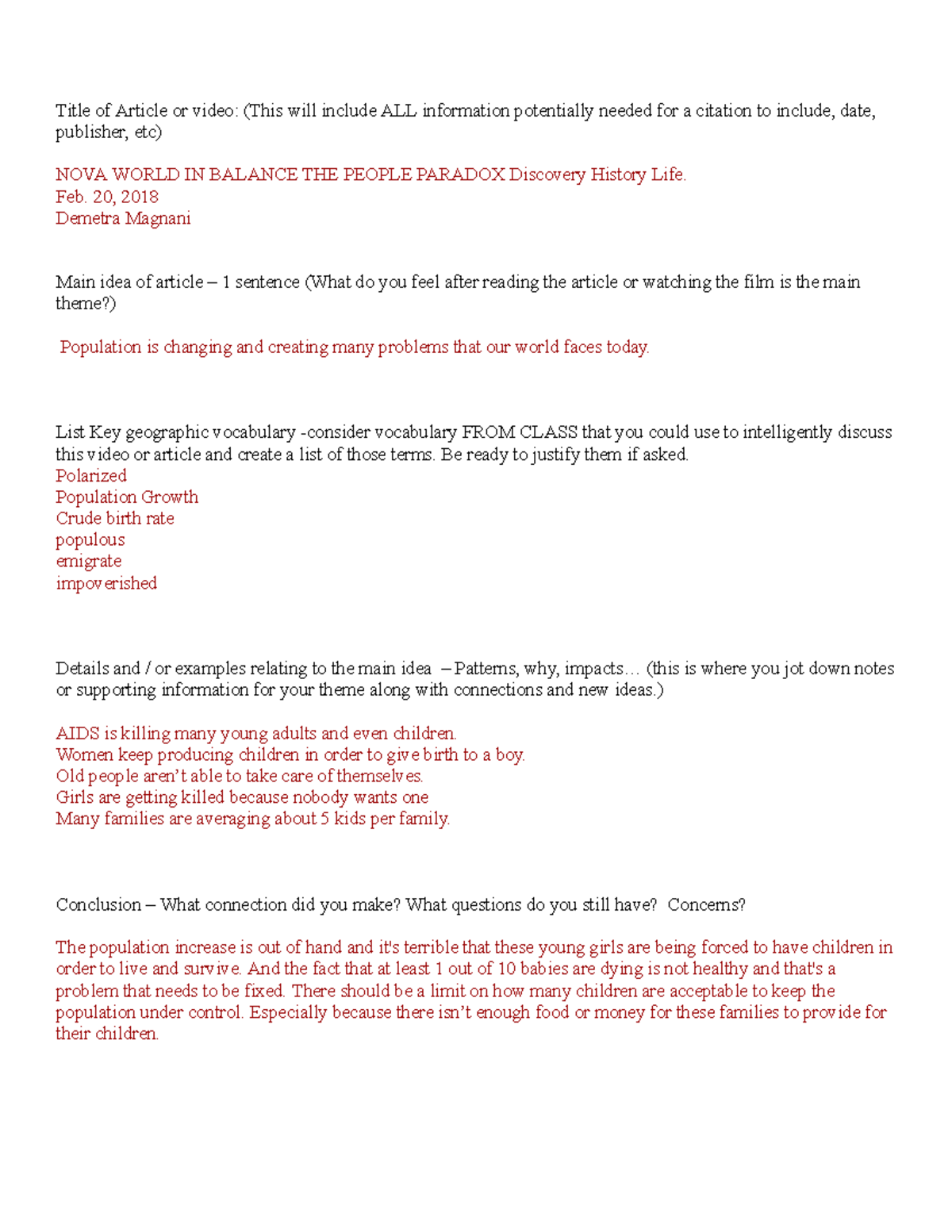 Case Study Analysis Format and Reflection - Title of Article or video ...