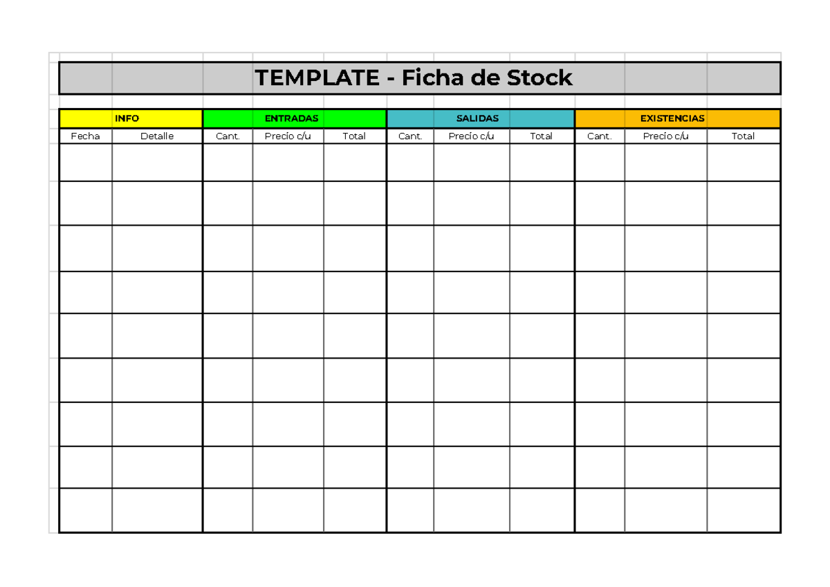 Template - Ficha de Stock (Sistemas Administrativos) - Sistemas de ...