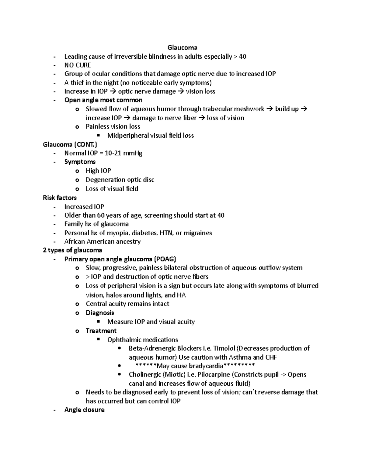 Glaucoma - powerpoints in outline form plus extra notes - Glaucoma ...