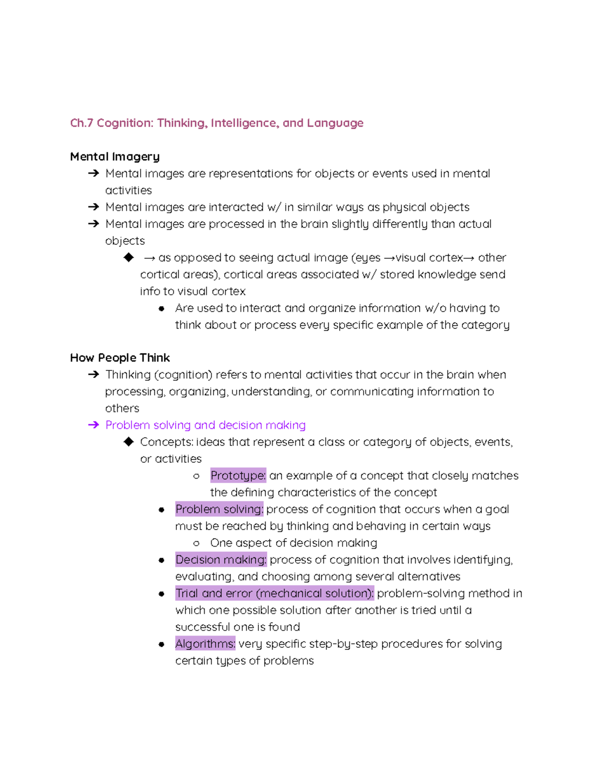 Chapter 7 Cognition- Thinking, Intelligence, And Language - Ch ...