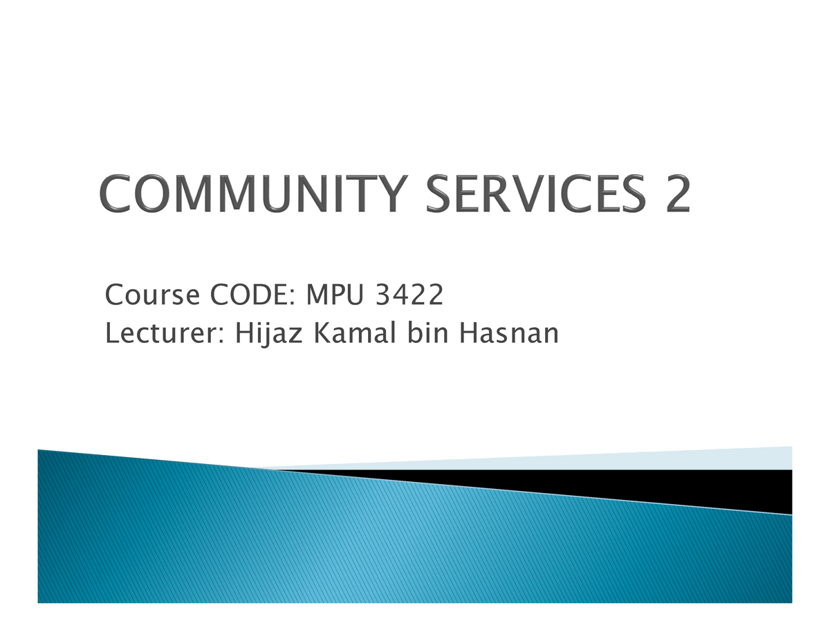 mpu3412 community service assignment 2020