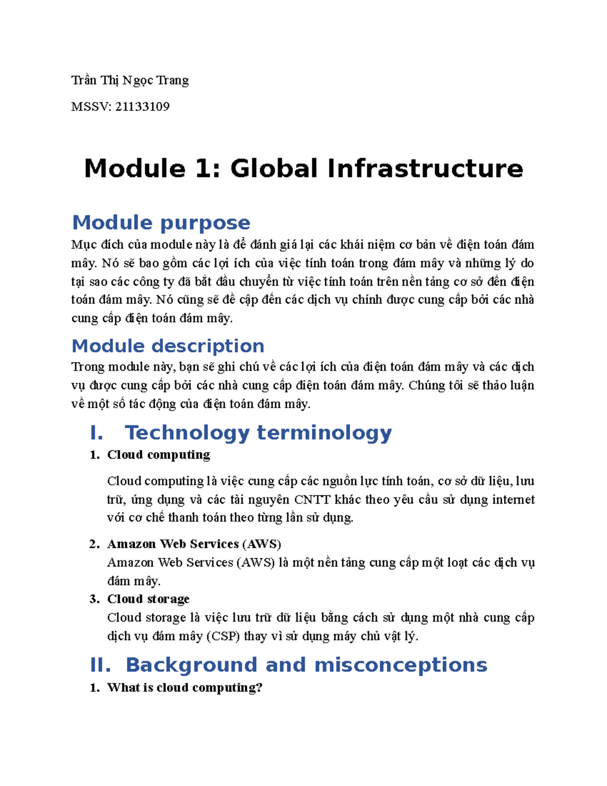 AWS Academy Introduction to Cloud: Semester 1, Week1 Module 1,2,3 ...