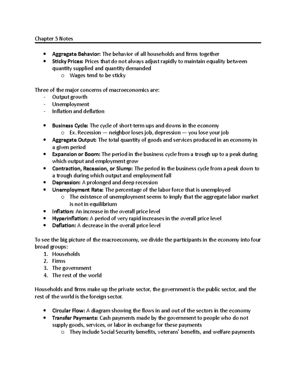 Macro Chapter 5 — Introduction to Macroeconomics - Chapter 5 Notes ...