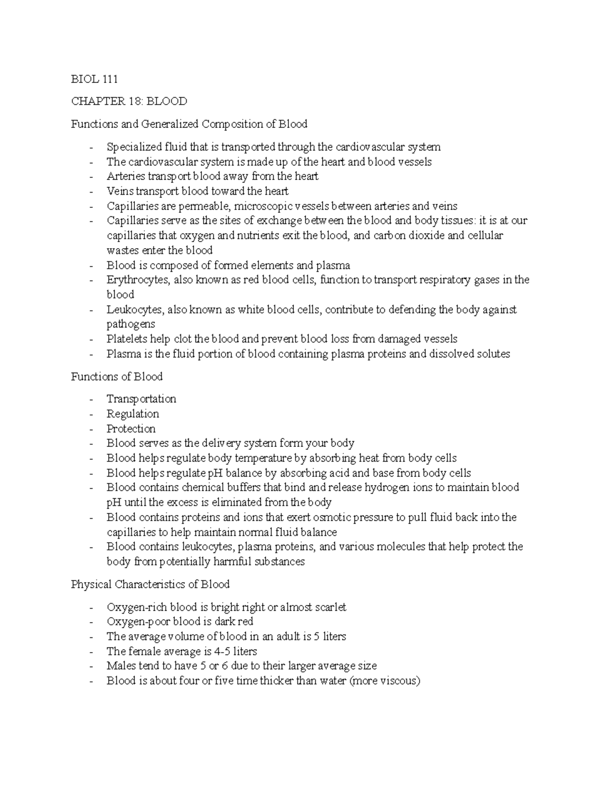 Chapter 18 - notes - BIOL 110 - UR - Studocu