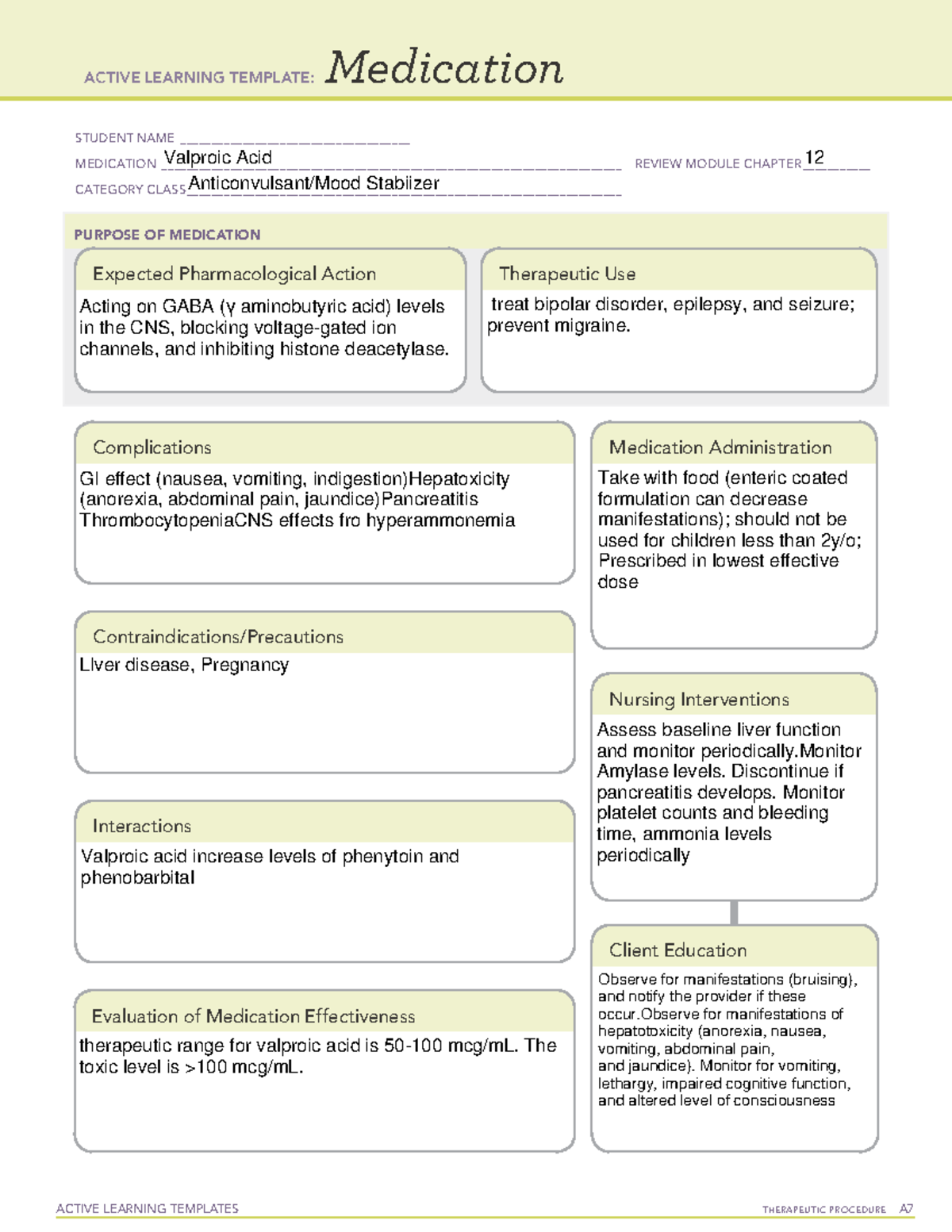 16Amedication Valproic# 16b - ACTIVE LEARNING TEMPLATES THERAPEUTIC ...