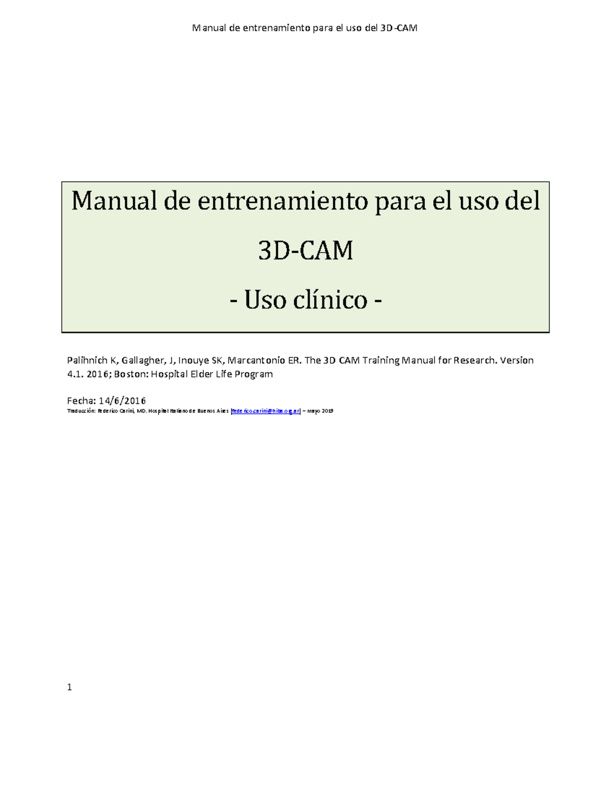 3D-CAM Training Manual Spanish - Manual de entrenamiento para el uso ...