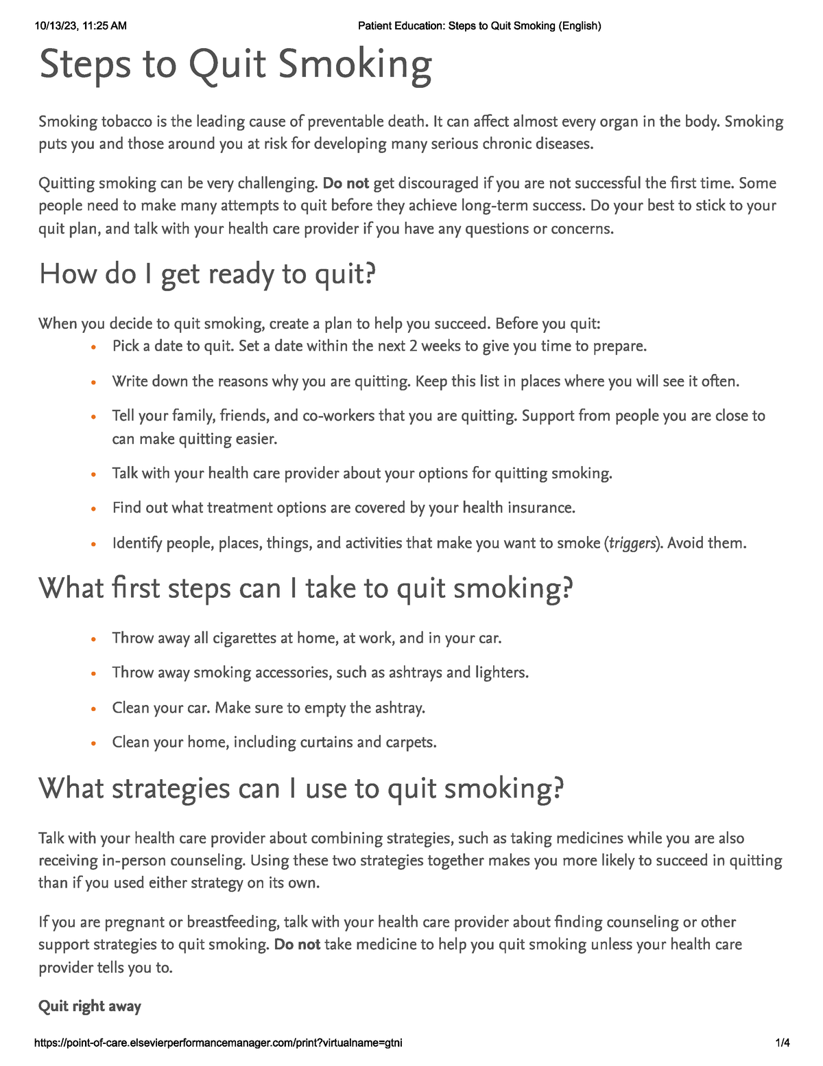 Steps to Quit Smoking - ..... - Nursing - Studocu