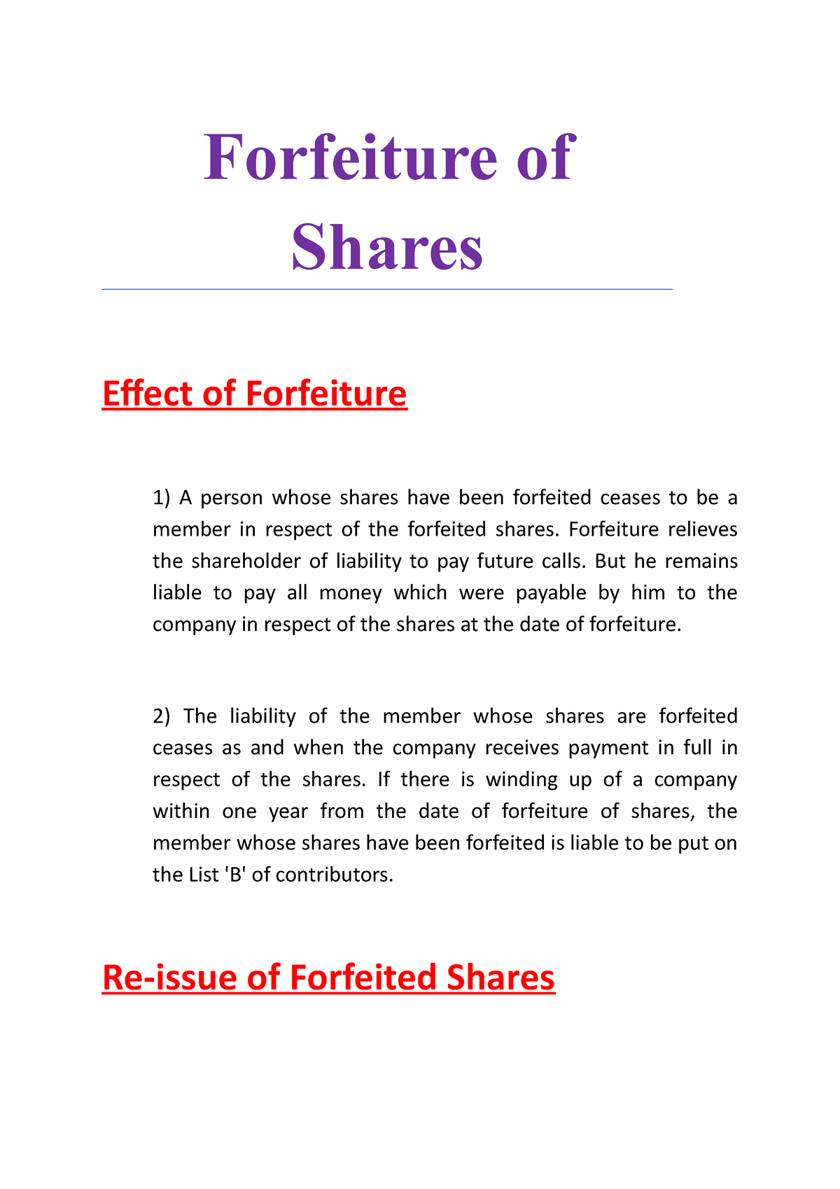 forfeiture-of-shares-effect-of-forfeiture-forfeiture-of-shares