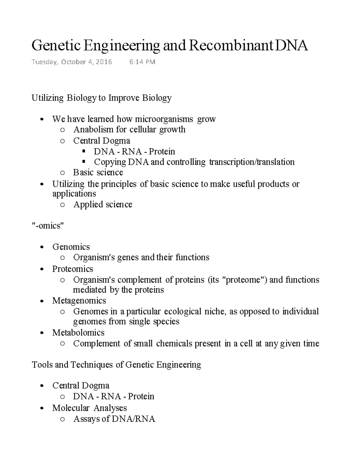 MIC205 - Genetic Engineering and Recombinant DNA - Genetic Engineering ...
