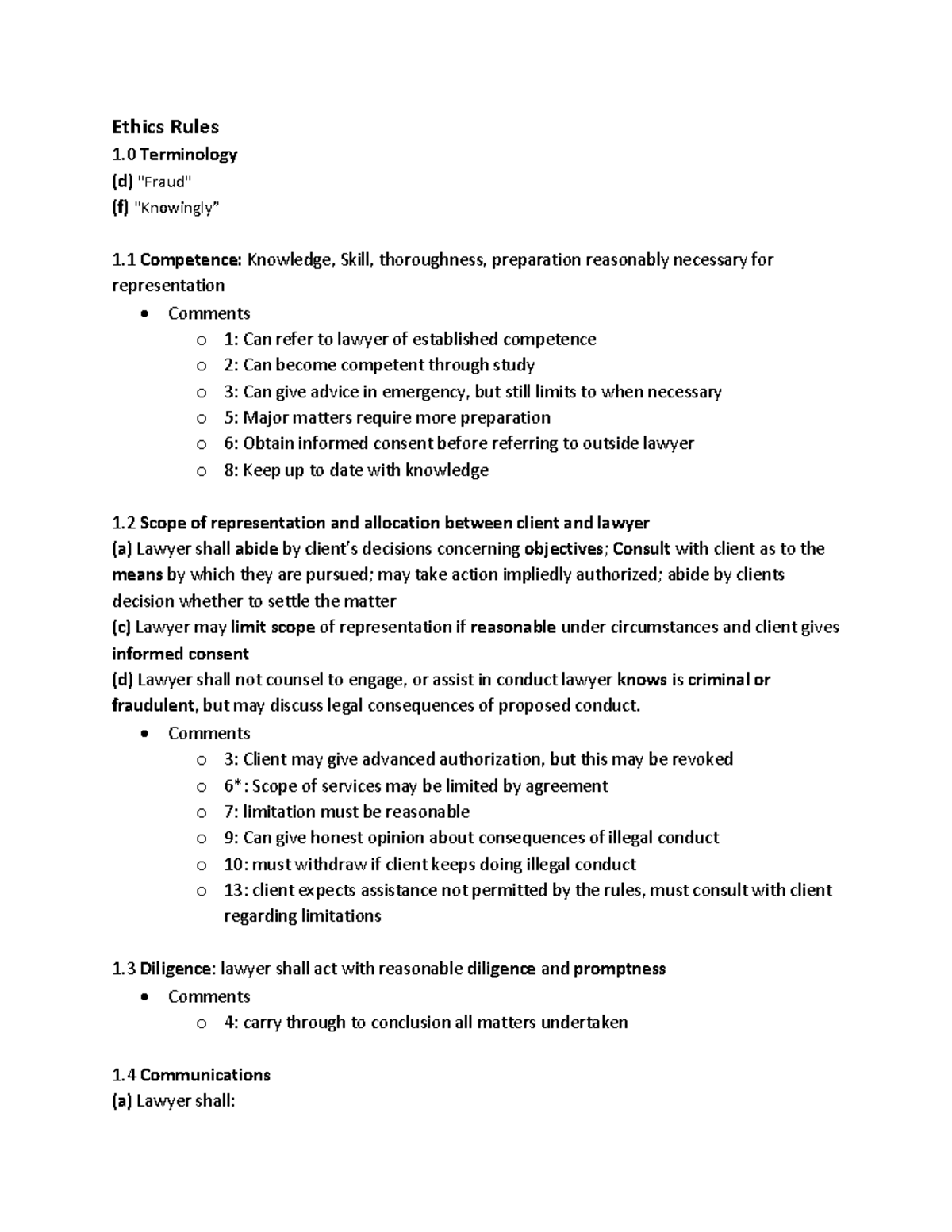 Corporate Lawyer Ethics Rules Ethics Rules 1 Terminology (d) "Fraud