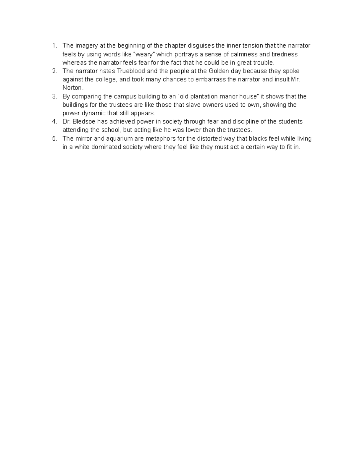 IM ch4 questions Invisible Man The imagery at the beginning of the