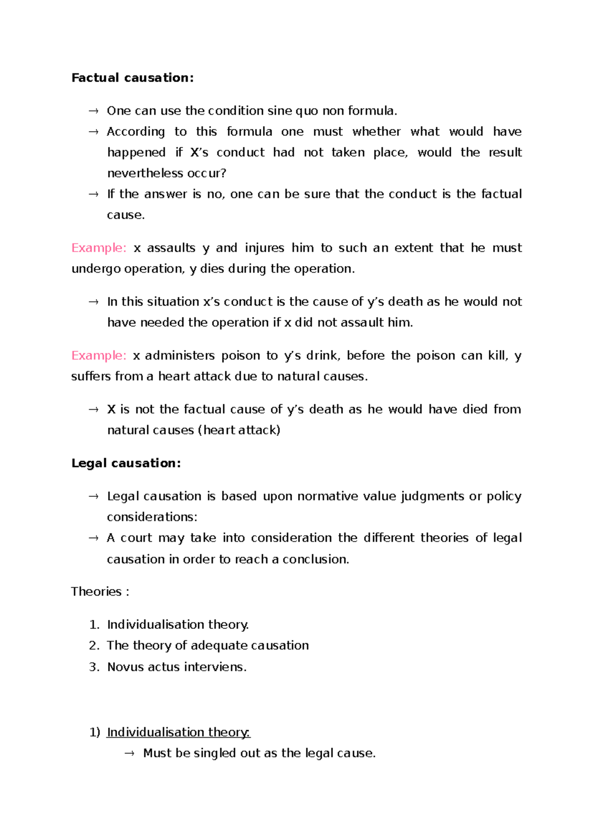 211- study unit 7 - Factual causation: One can use the condition sine ...