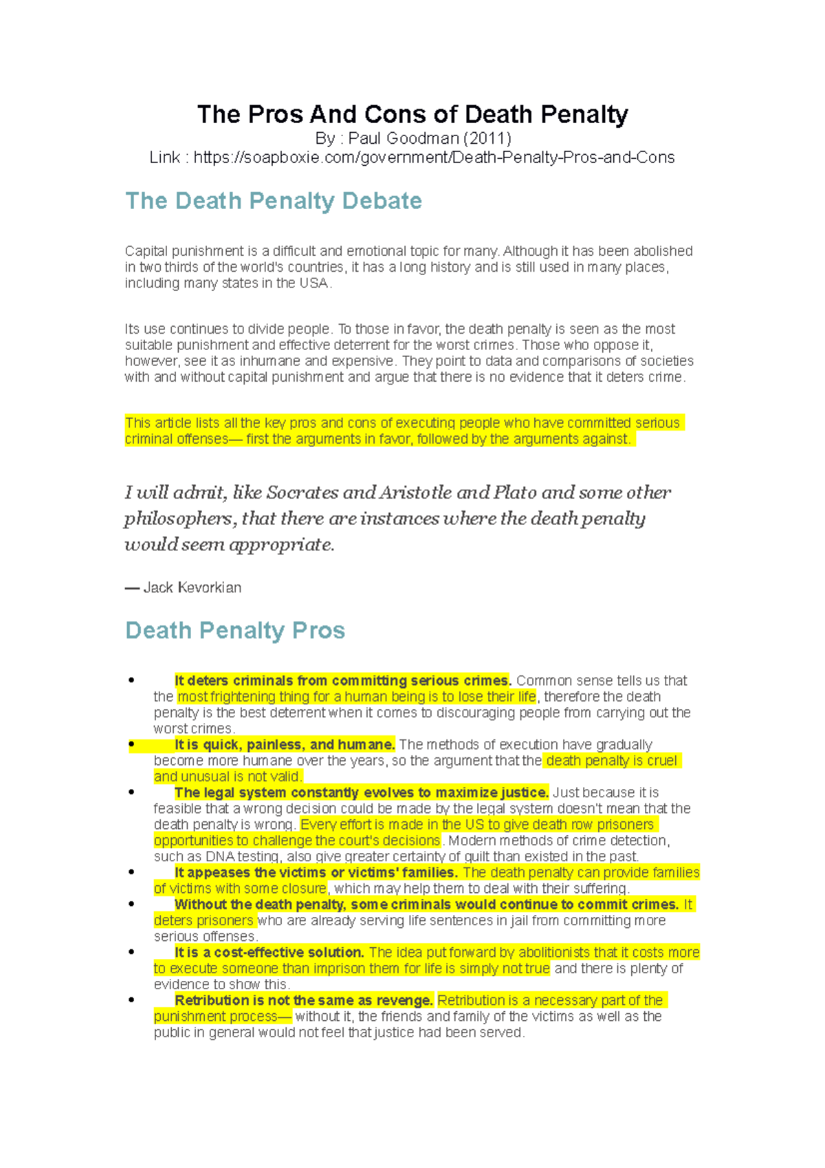 argumentative essay on abolishing the death penalty