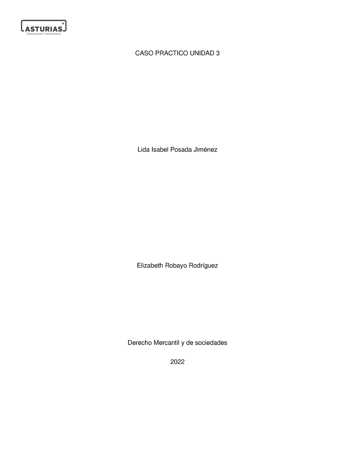 Caso Practico 3 Derecho Mercantil Caso Practico Unidad 3 Lida Isabel