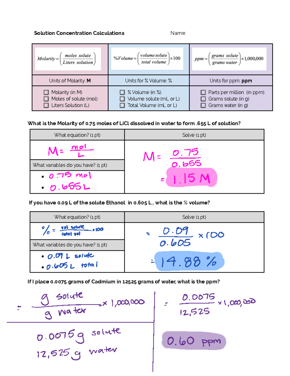 KEY+Concentration+Calcs+(part+1)+ +2023+ - Solution Concentration ...
