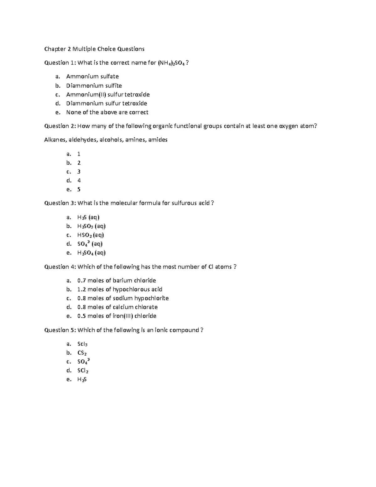 Chapter 2 Multiple Choice Questions - Chapter 2 Multiple Choice ...