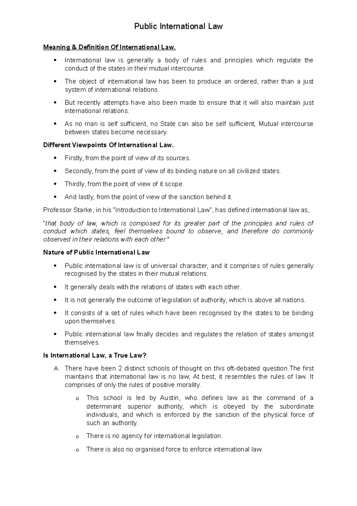 PIL Introduction - Meaning & Definition Of International Law ...