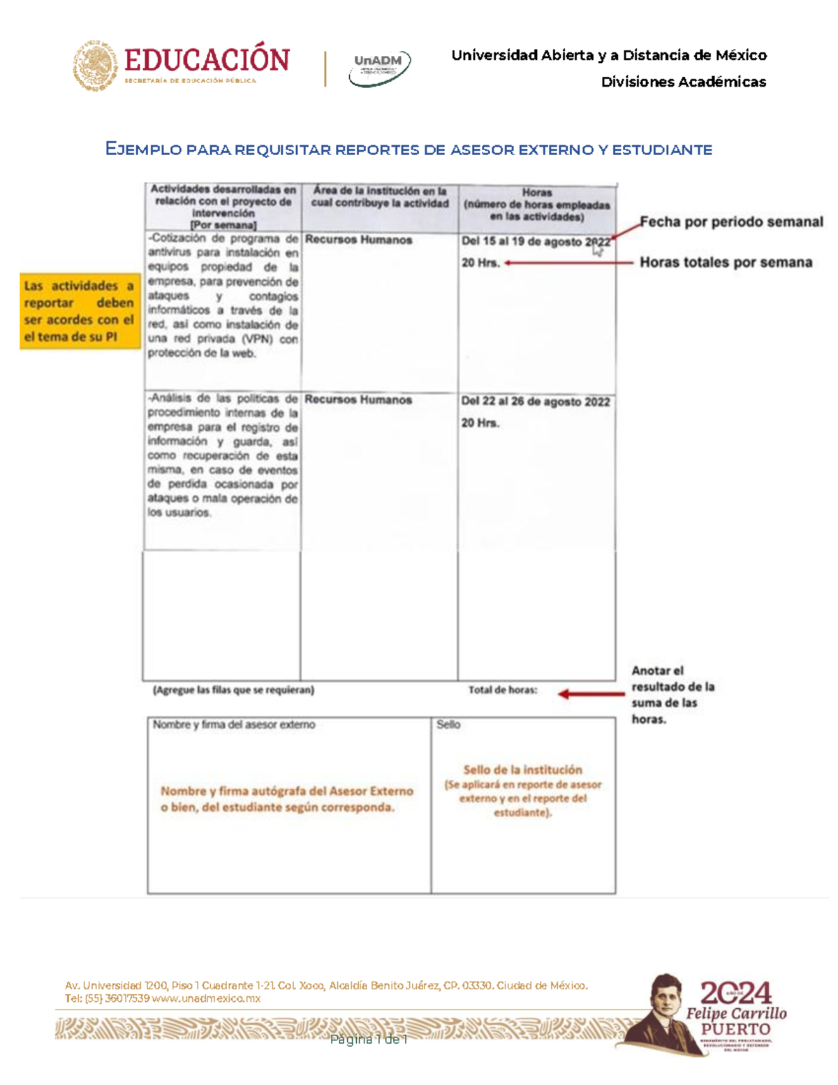 Ejemplo para requisitar reportes - Proyecto terminal I - Divisiones ...