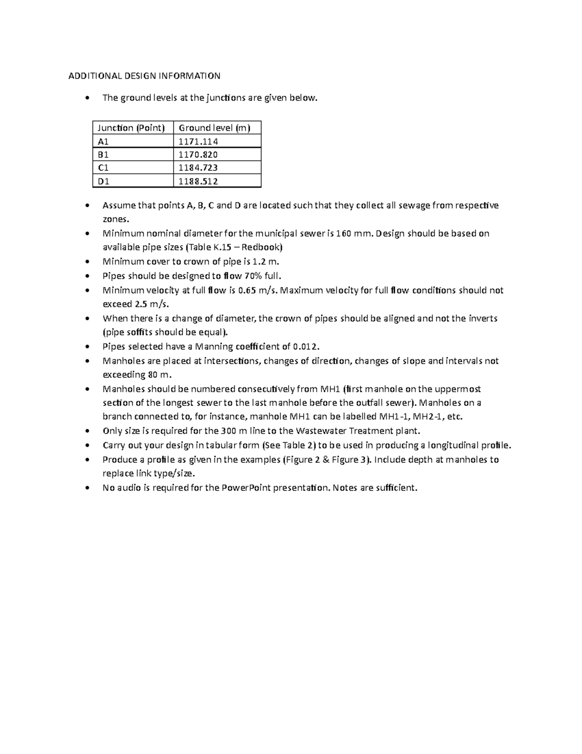 Additional project information - ADDITIONAL DESIGN INFORMATION The ...