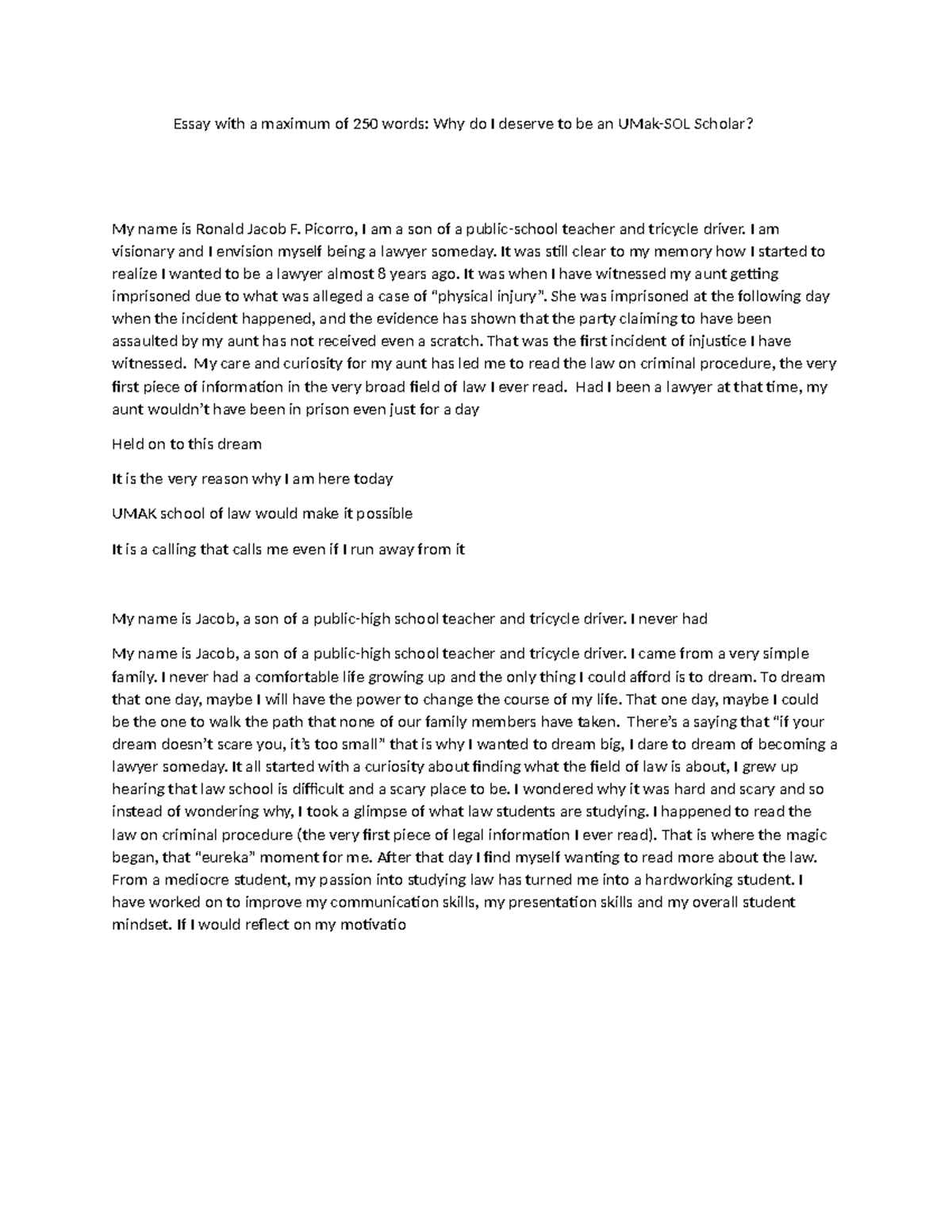 maximum words college essay