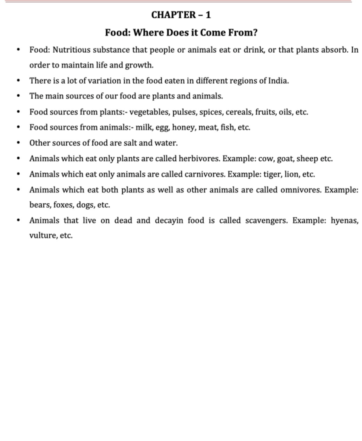 Work - Notes very helpful - CHAPTER Food: Where Does it Come From? Food ...