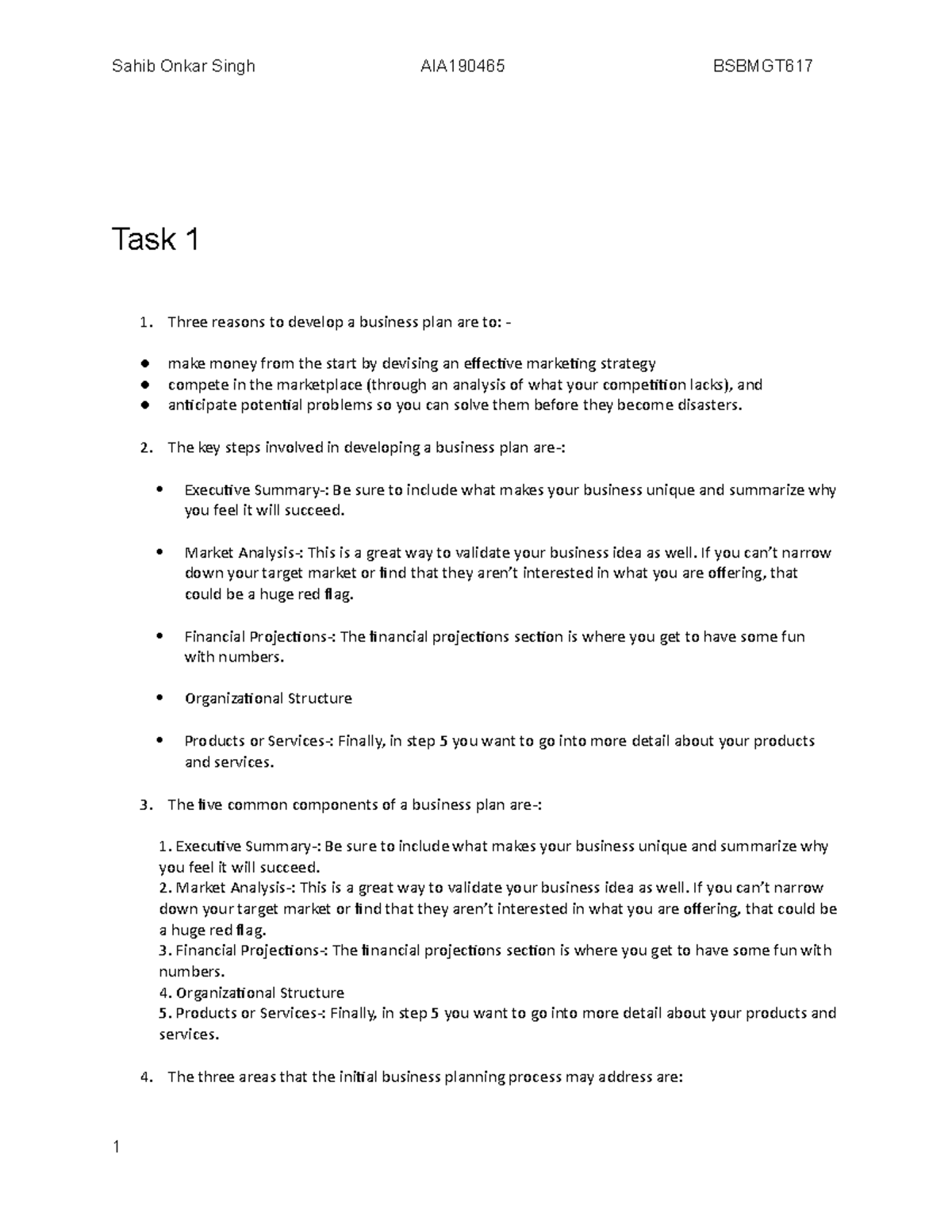Bsbmgt 617 Task 1 - theory - Sahib Onkar Singh AIA190465 BSBMGT Task 1 ...