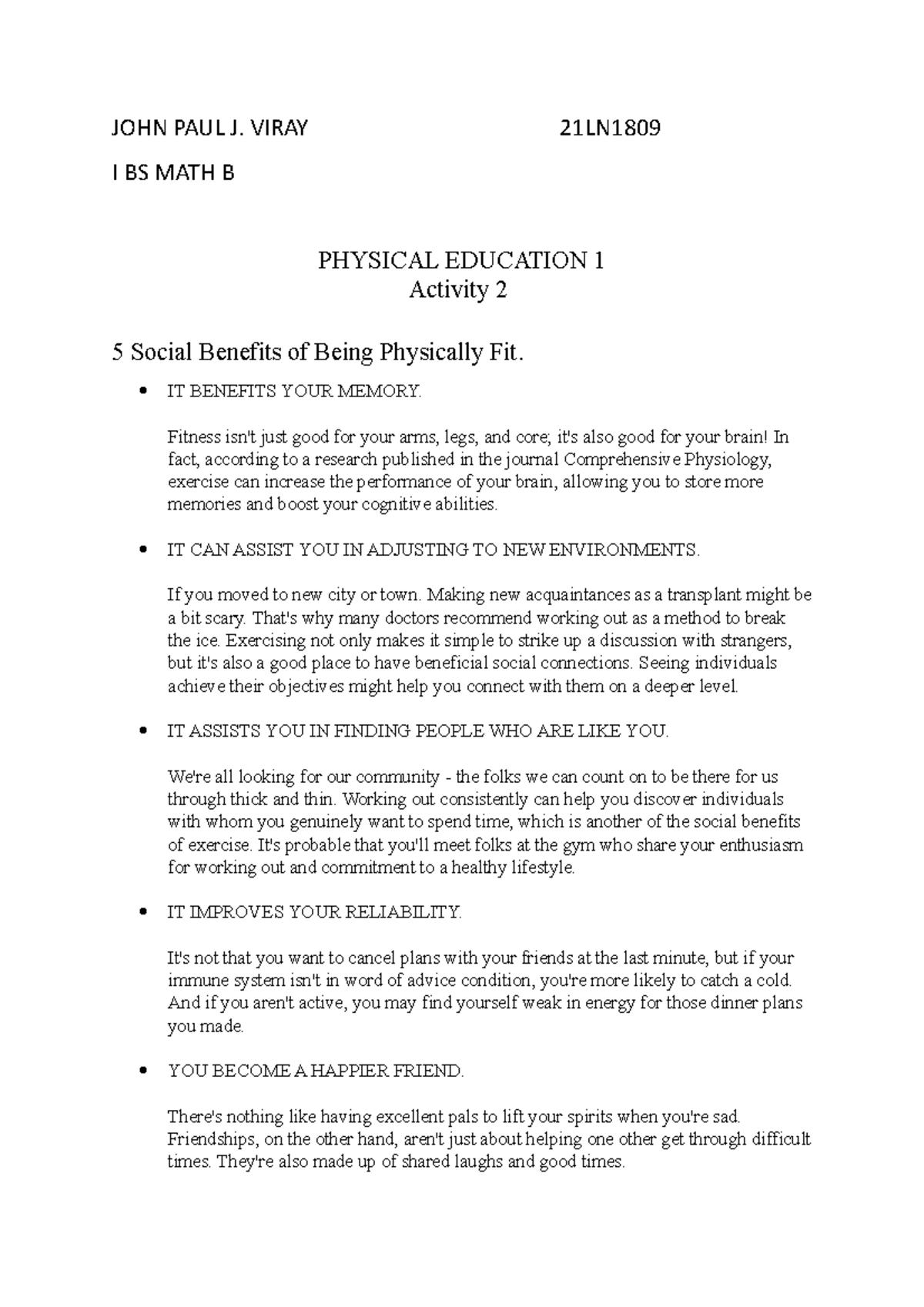 JOHN PAUL 3 - Fundamentals of Mathematic - JOHN PAUL J. VIRAY 21LN I BS ...