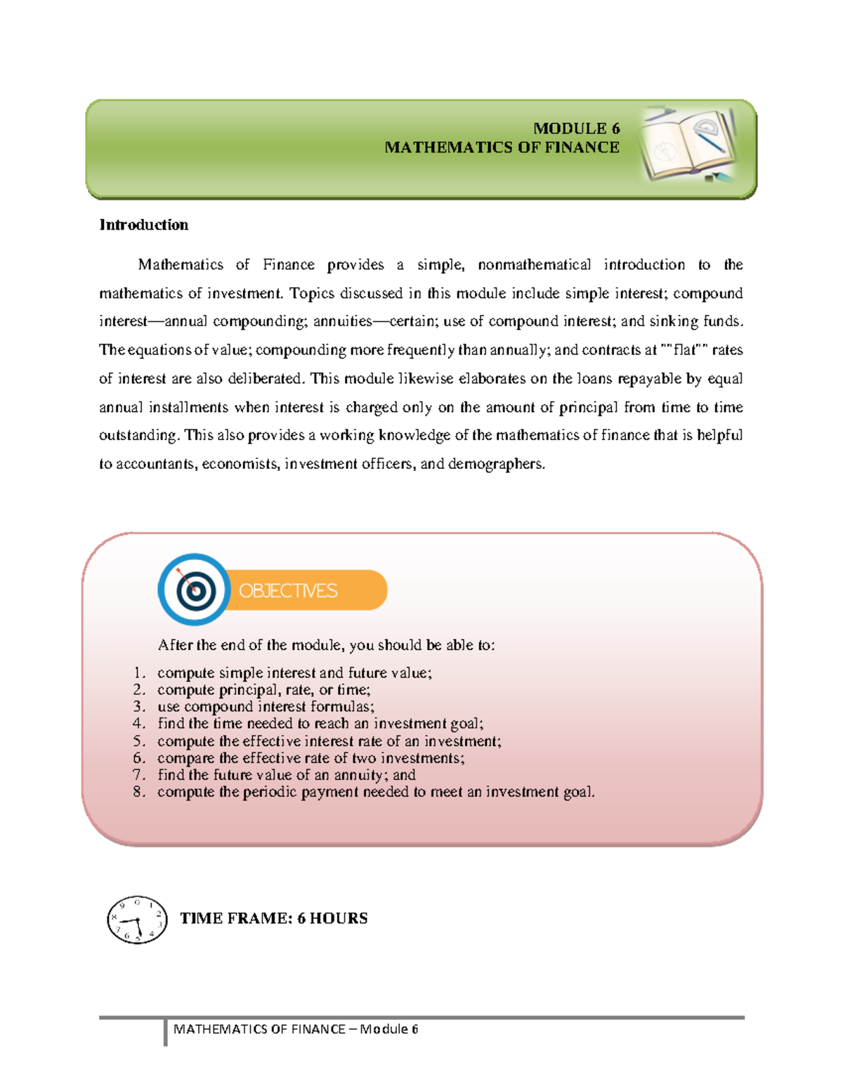 Learning+ Module+6++WEEK+11 - MODULE 6 MATHEMATICS OF FINANCE ...
