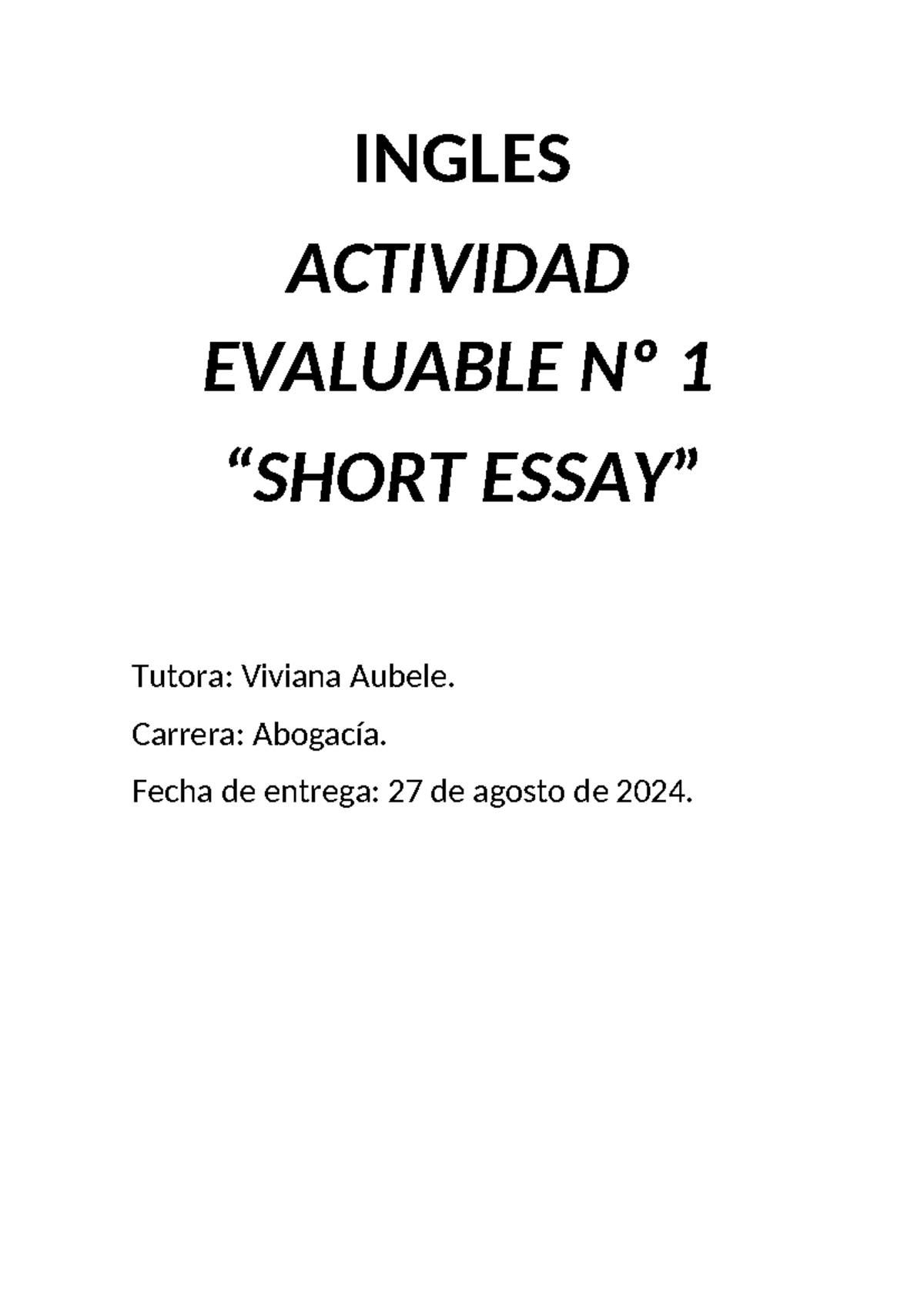 Trabajo practico actividad 1 - Inglés Básico - INGLES ACTIVIDAD ...