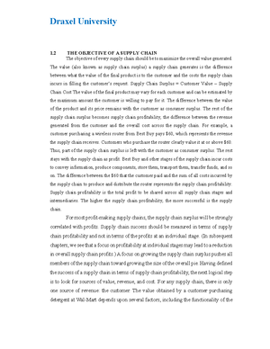 Lecturer Notes Supply Chain Management Chapter 2 - Draxel University ...