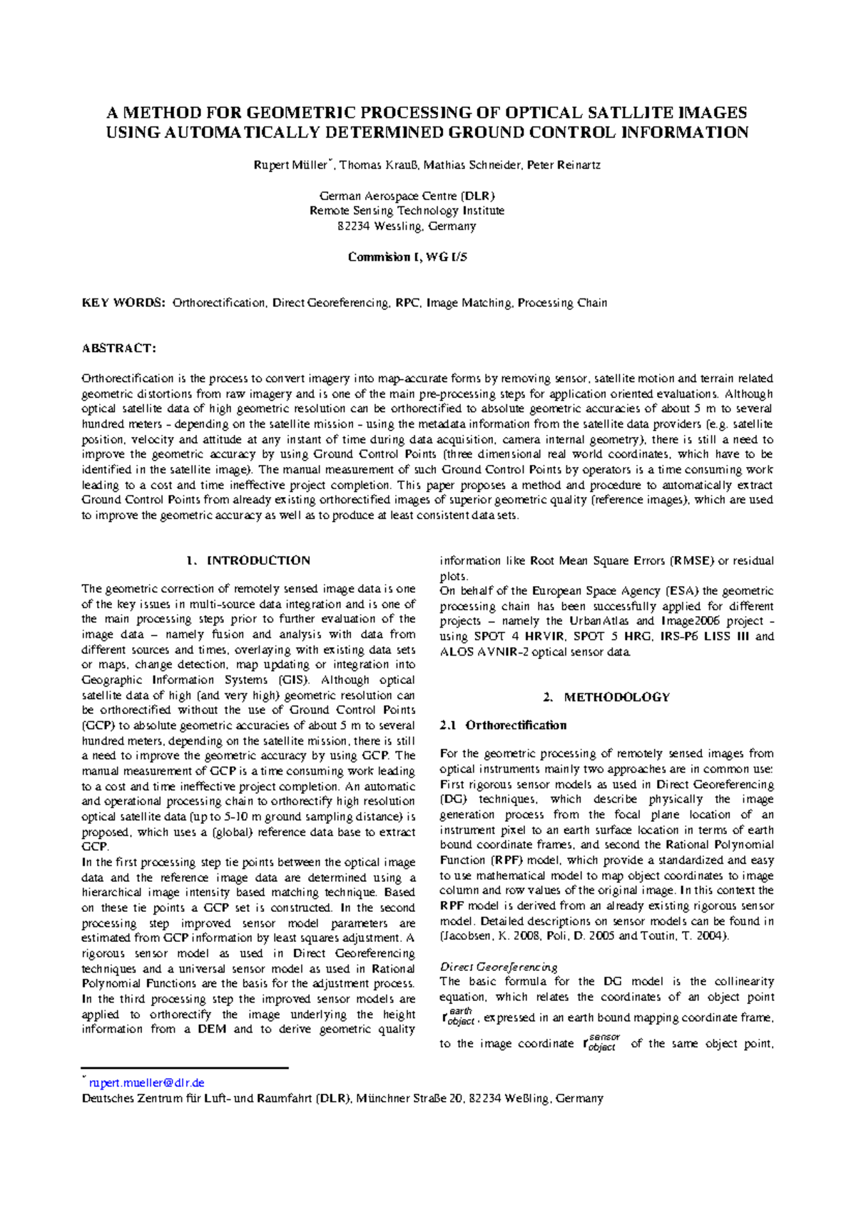 A method for geometric processing of opt - A METHOD FOR GEOMETRIC ...