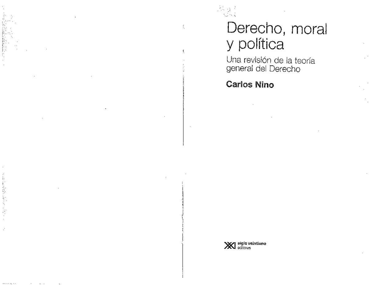 Derecho Moral Y Politica Carlos Nino Pdf