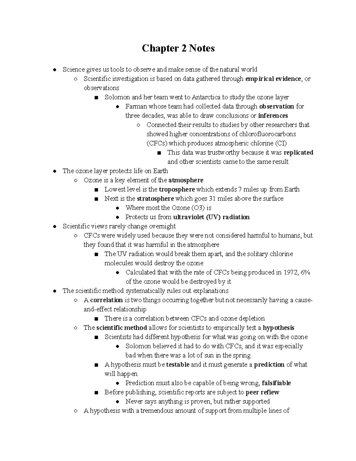 Chapter 2 Notes - parks - Chapter 2 Notes Science gives us tools to ...
