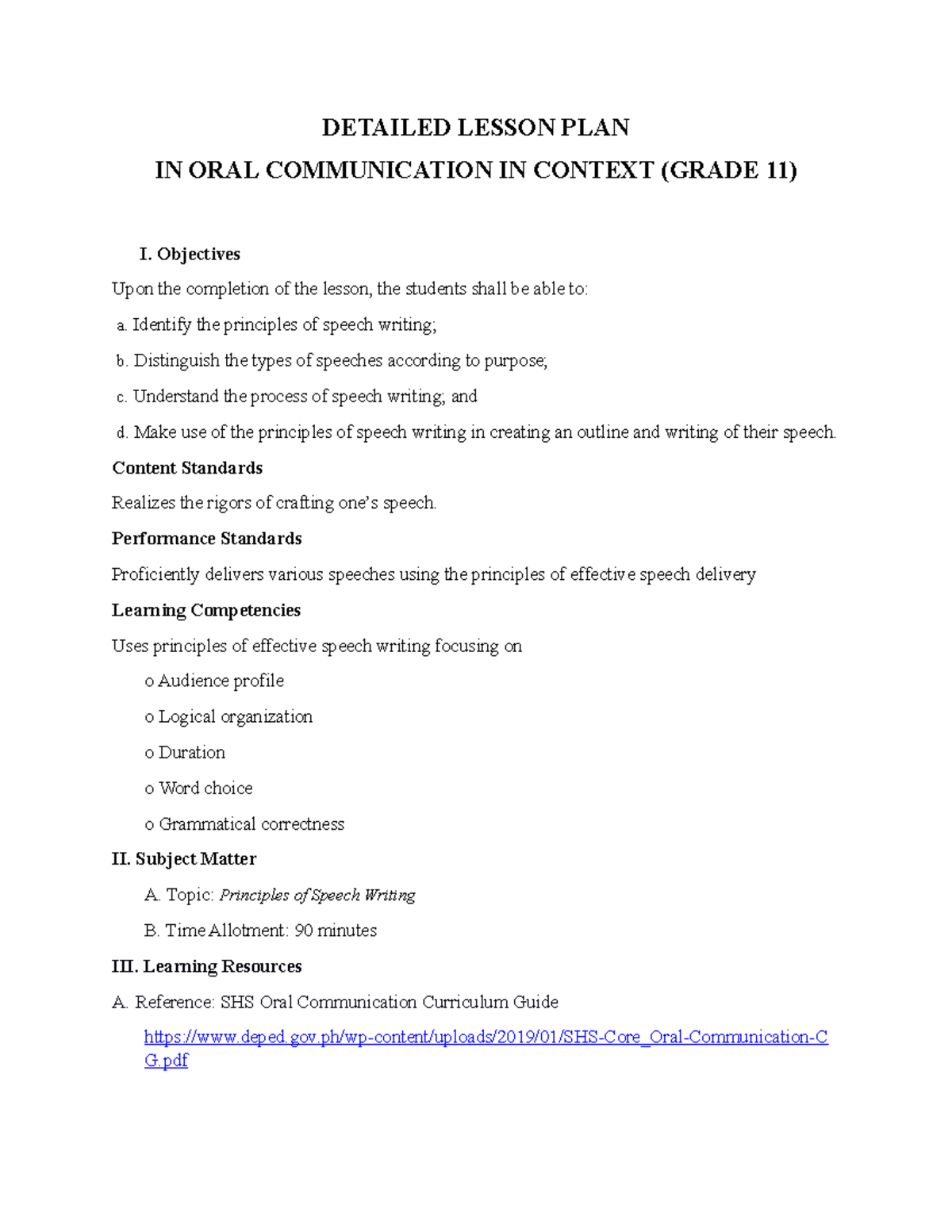 Oral Communication In Context Grade 11 Module 2