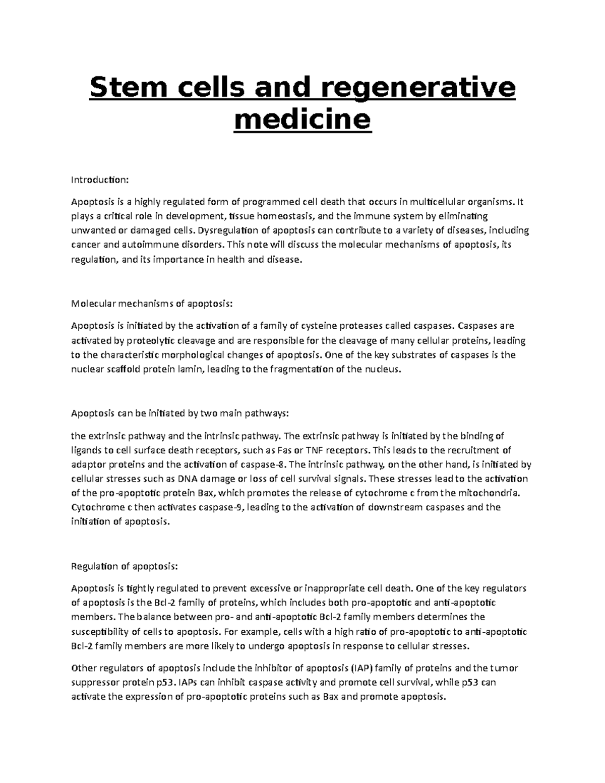 BIOL-3500-18 - Stem cells and regenerative medicine - Stem cells and ...
