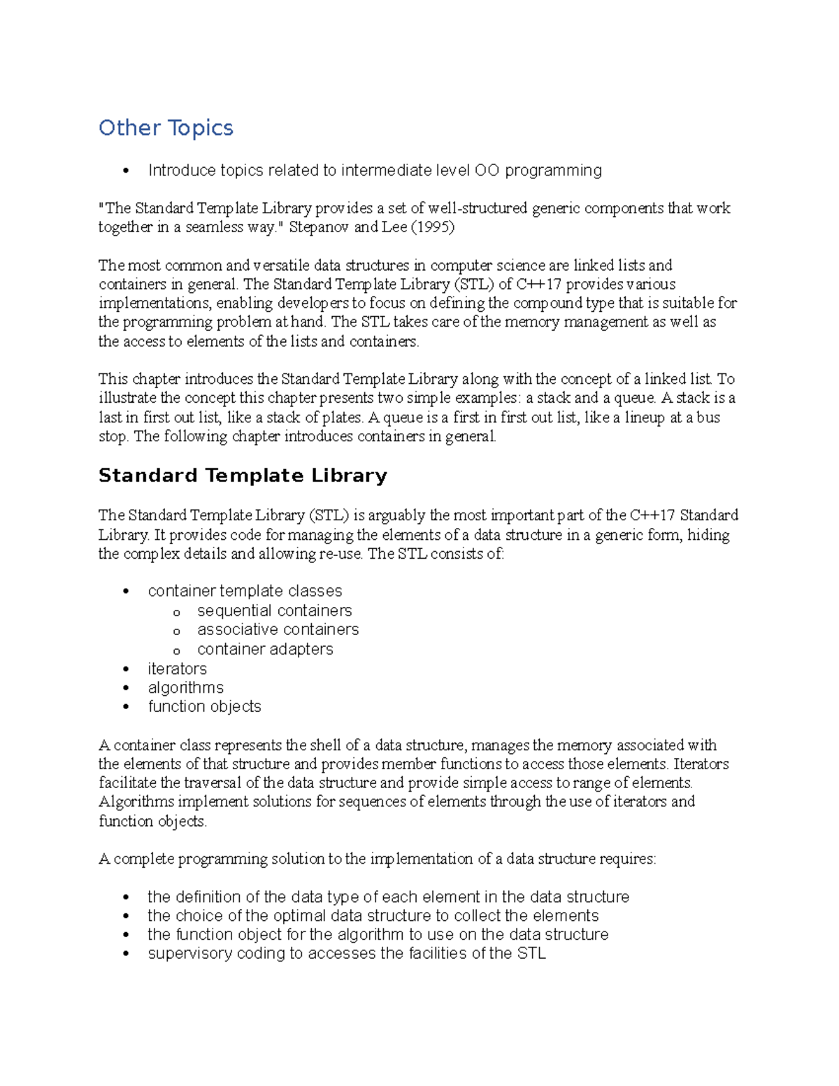 Other Topics - Other Topics Introduce topics related to intermediate ...