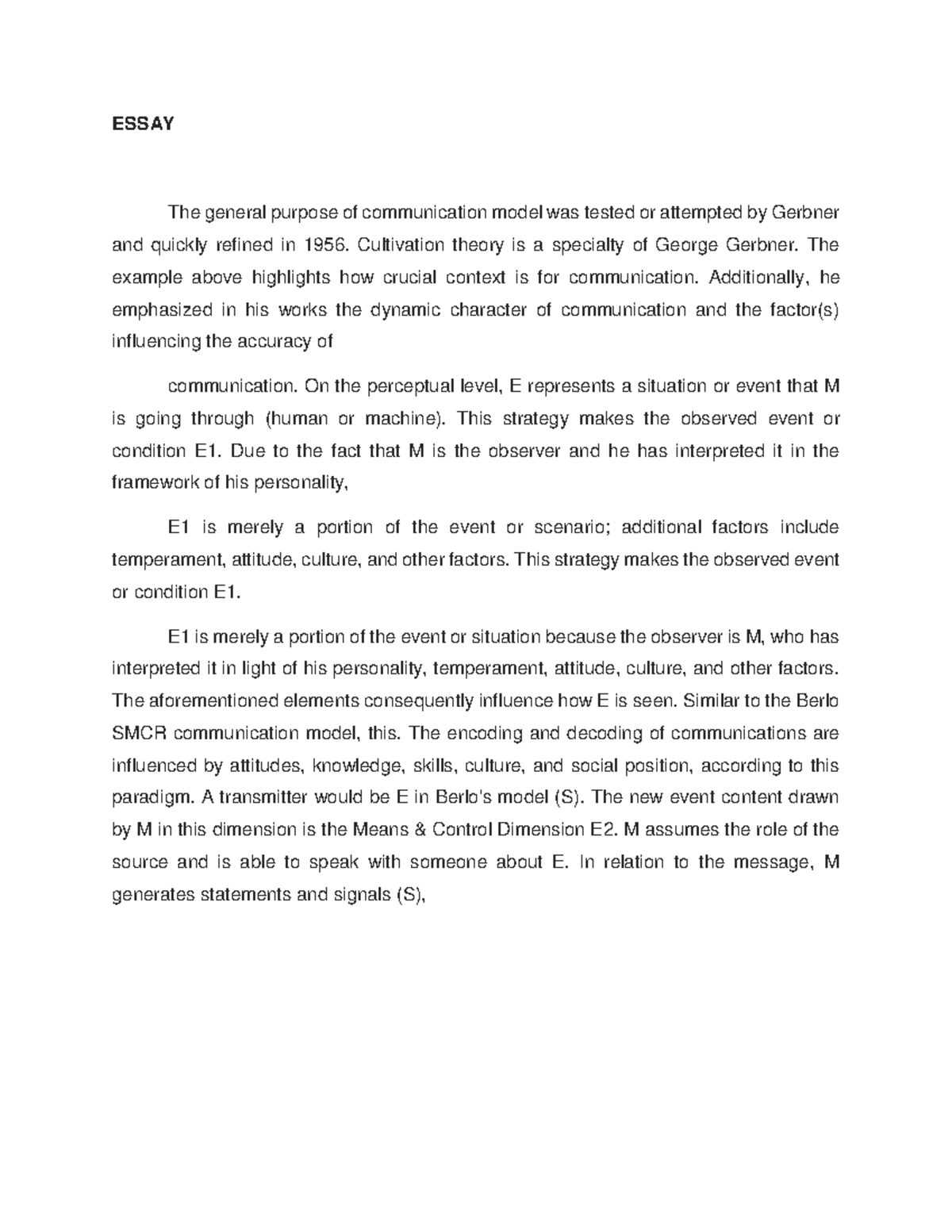 Module 2 - For review - ESSAY The general purpose of communication ...