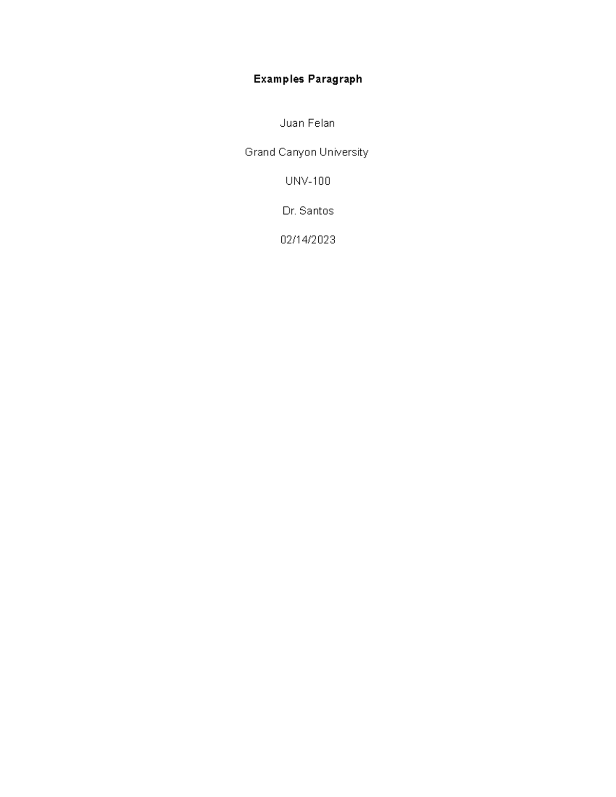 Examples Paragrapgh - efknmaonmvfke - Examples Paragraph Juan Felan ...