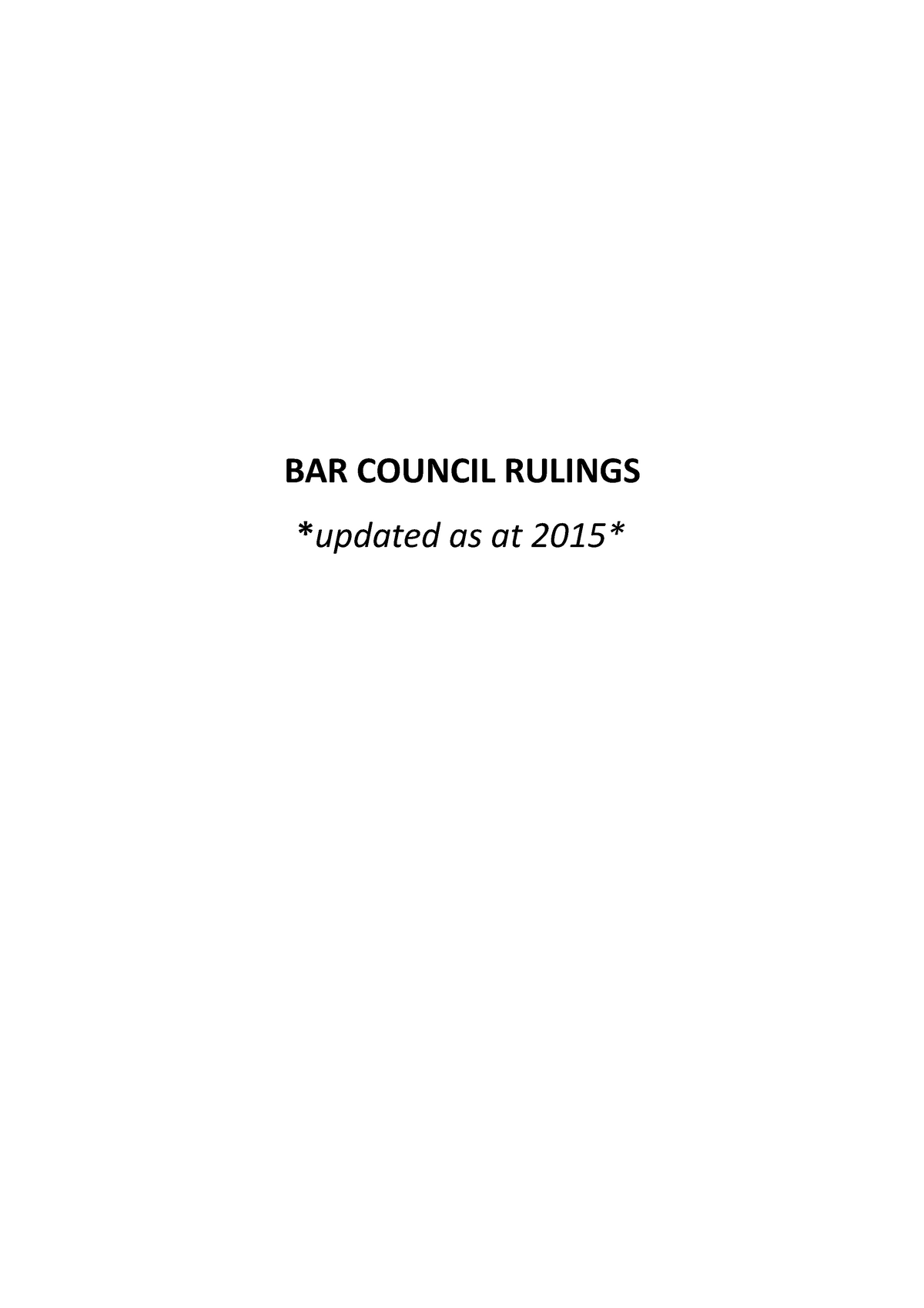 Pp Bar Council Rulings Studocu